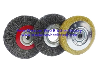 China Metal Polishing Crimped Brass Wire Wheel Brush , Durable Rotary Wire Brush supplier